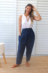 Lux Dream Pant in Cotton Plain Navy
