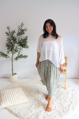 Strapless Beach Dress/Skirt in Olive Flower