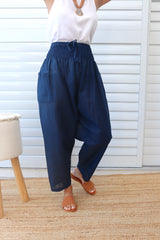 Lux Dream Pant in Cotton Plain Navy