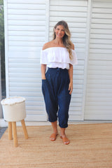 Lux Dream Pant in Cotton Plain Navy