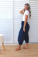 Lux Dream Pant in Cotton Plain Navy