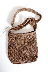 Capri Crochet Cross Body Bag in Chocolate