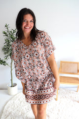 Ultimate Short Beach Dress In Mosaic Earth
