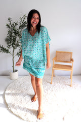 Ultimate Short Beach Dress In Mosaic Mint