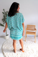 Ultimate Short Beach Dress In Mosaic Mint
