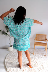 Ultimate Short Beach Dress In Mosaic Mint