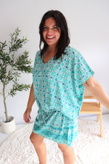 Ultimate Short Beach Dress In Mosaic Mint