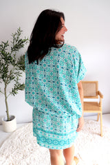 Ultimate Short Beach Dress In Mosaic Mint