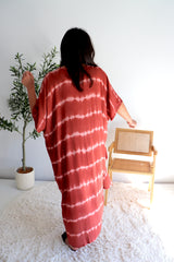 Long Kaftan in Sienna Tie Dye