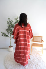 Long Kaftan in Sienna Tie Dye