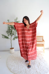 Long Kaftan in Sienna Tie Dye