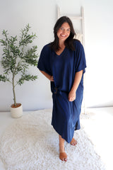 Long Kaftan In Classic Navy