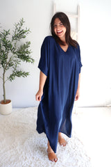 Long Kaftan In Classic Navy