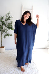 Long Kaftan In Classic Navy