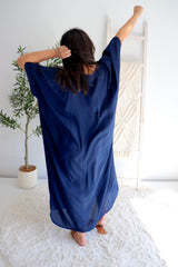 Long Kaftan In Classic Navy