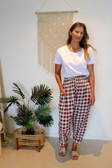 Dream Pant in Cotton Gingham Chocolate