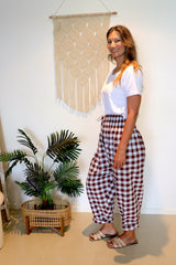 Dream Pant in Cotton Gingham Chocolate