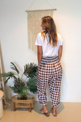 Dream Pant in Cotton Gingham Chocolate