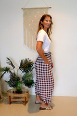 Dream Pant in Cotton Gingham Chocolate