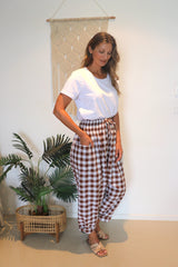 Dream Pant in Cotton Gingham Chocolate