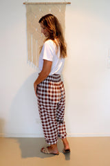 Dream Pant in Cotton Gingham Chocolate