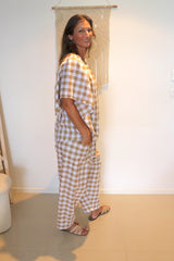 Dream Pant in Cotton Gingham Latte
