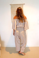 Dream Pant in Cotton Gingham Latte