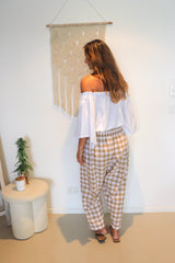 Dream Pant in Cotton Gingham Latte