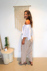 Dream Pant in Cotton Gingham Latte