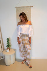 Dream Pant in Cotton Gingham Latte