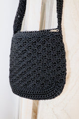Capri Crochet Cross Body Bag in Black