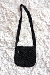 Capri Crochet Cross Body Bag in Black