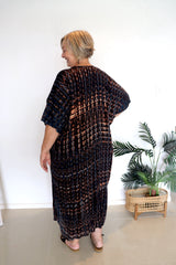 Long Kaftan in Midnight Tie Dye