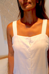 Coastal Linen Blend Cami in White