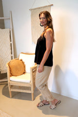 Resort Linen Blend Pant in Sand