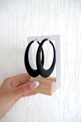 Large Black Hoop Earrings