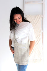 Amalfi Large Crochet Bag in Sand
