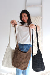 Amalfi Large Crochet Bag in Chocolate