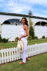 Coastal Linen Blend Cami in White