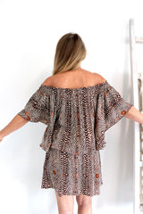 Holiday Dreaming Short Beach Dress/Top In Uluru Earth