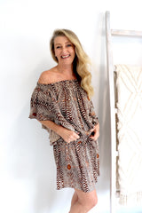 Holiday Dreaming Short Beach Dress/Top In Uluru Earth