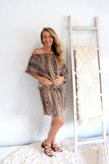 Holiday Dreaming Short Beach Dress/Top In Uluru Earth
