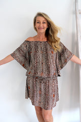 Holiday Dreaming Short Beach Dress/Top In Uluru Earth