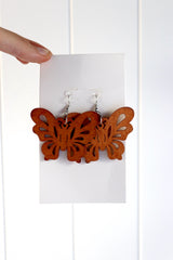 Butterfly Boho Wood Earrings