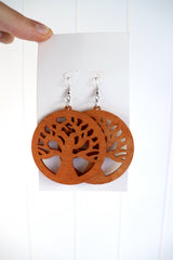 Tree of Life Boho Wood Earrings