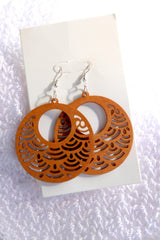 Waves Boho Wood Earrings
