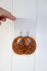 Waves Boho Wood Earrings
