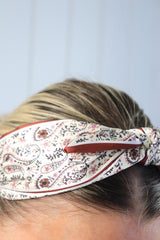 Solid Paisley Headband in White
