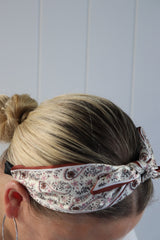 Solid Paisley Headband in White