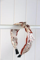 Solid Paisley Headband in White